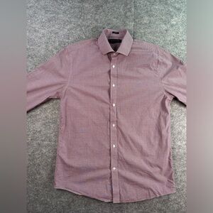 Tommy Hilfiger Men’s Medium Slim-Fit Casual Button-down shirt (Red/Blue)